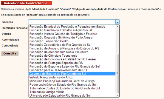 Contra Cheque, Portal do Servidor RS