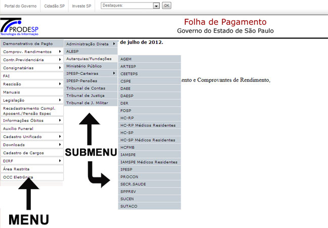 Folha de Pagamento SP - Site do PRODESP Folha de Pagamento SP - Site do PRODESP
