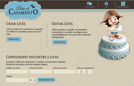 lista de casamento casas bahia