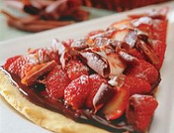 Pizza de morango com chocolate