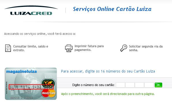 2ª Via da Fatura Online do Cartão Magazine Luiza