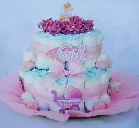 Bolo de Fraldas para Chá de Bebê