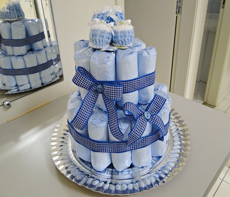 Bolo de Fraldas para Chá de Bebê