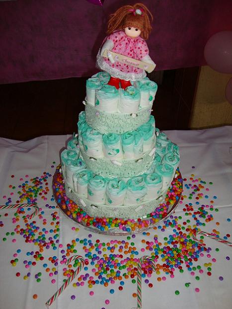 Bolo de Fraldas para Chá de Bebê