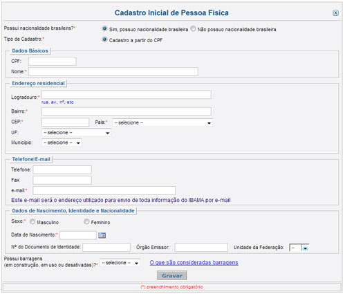 Página de cadastro para Pessoa Física (Imagem: Reprodução)